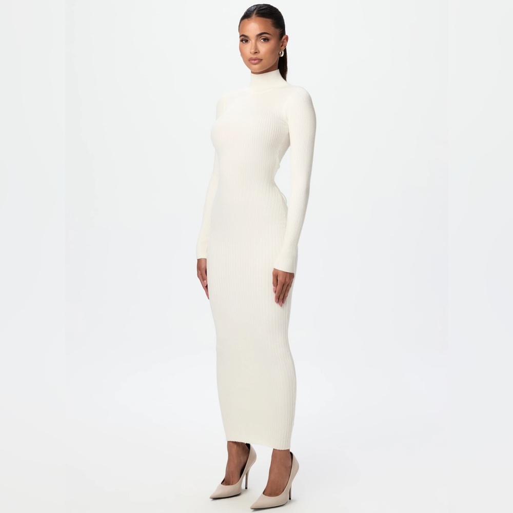 Naked Wardrobe Knit Sweater Corset Maxi Dress